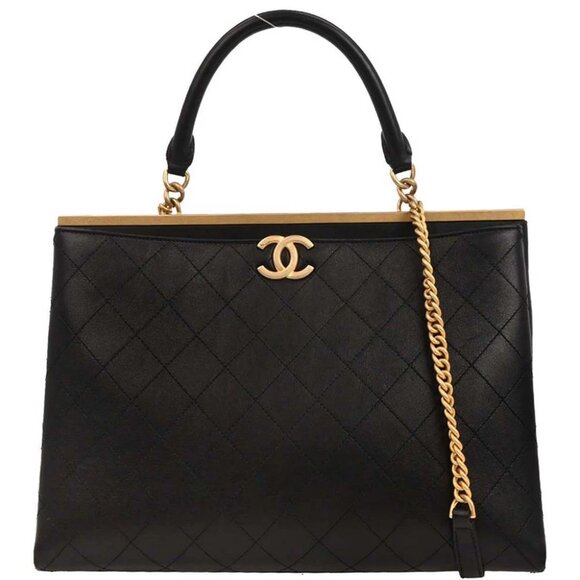Chanel Black Coco Luxe Calfskin 2way Handbag - Picture 1 of 10